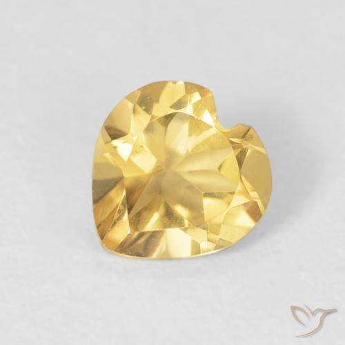 0.55ct 天然 金色 黄水晶, 心形, VVS