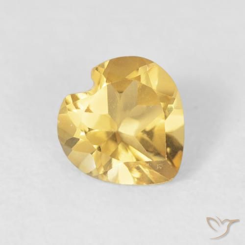 0.55克拉天然黄水晶，心形，VVS