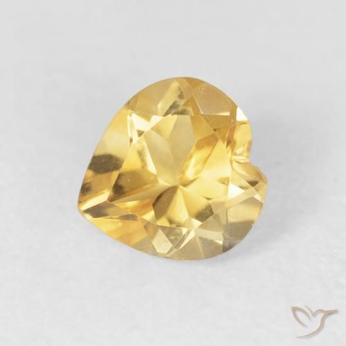 0.72克拉天然黄水晶，心形，VVS