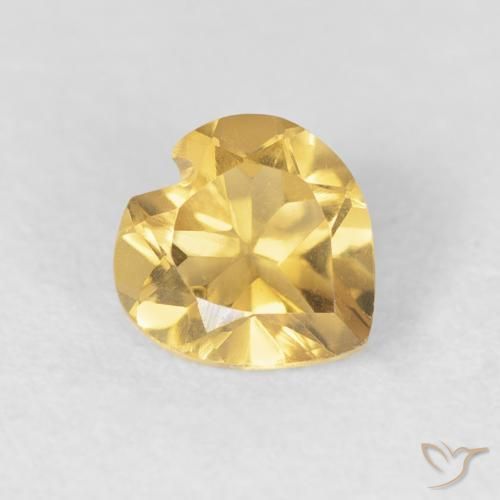 0.67ct 天然 深金 黄水晶, 心形, VVS