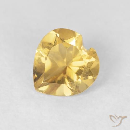 0.67克拉天然黄水晶，心形，VVS