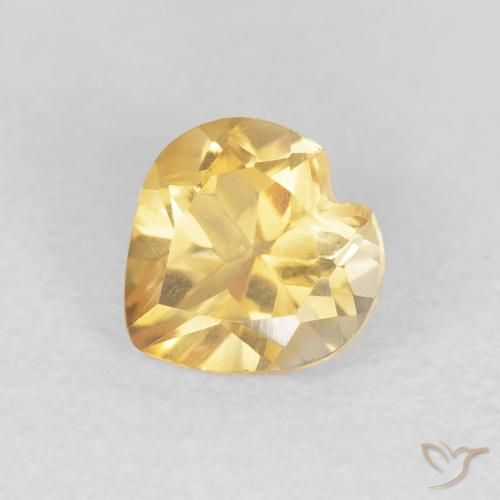 0.74ct 天然 亮金 黄水晶, 心形, VVS