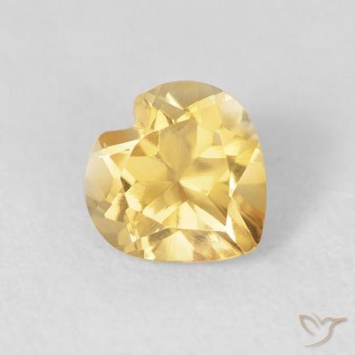 0.74克拉天然黄水晶，心形，VVS
