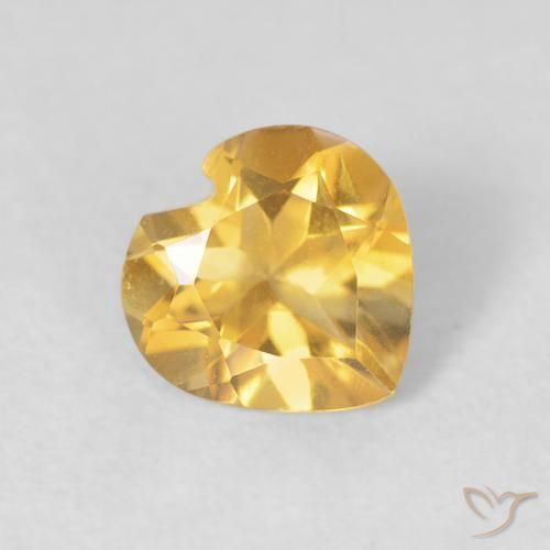 0.60克拉天然黄水晶，心形，VVS