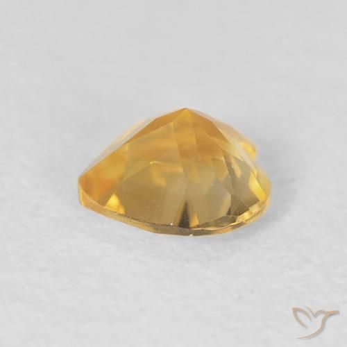 0.60克拉天然黄水晶，心形，VVS