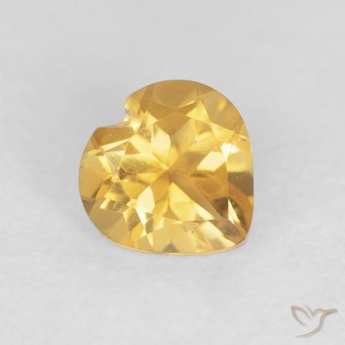 0.73ct 天然 亮金 黄水晶, 心形, VVS