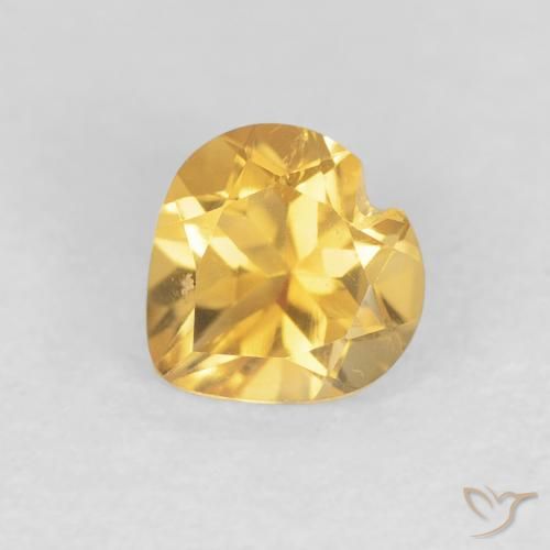 0.73克拉天然黄水晶，心形，VVS