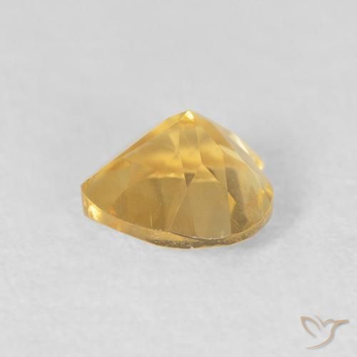 0.73克拉天然黄水晶，心形，VVS
