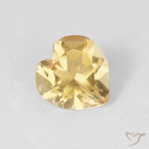 0.55克拉天然黄水晶，心形，VVS
