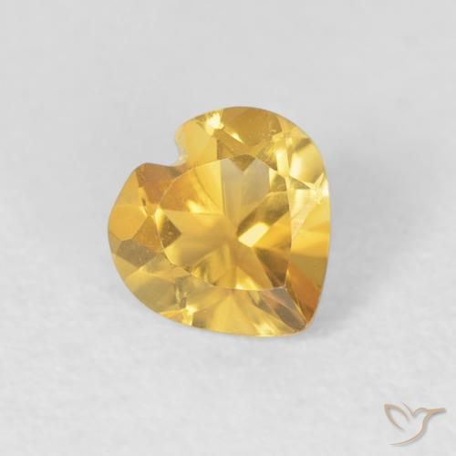 0.64ct 天然 中金 黄水晶, 心形, VVS