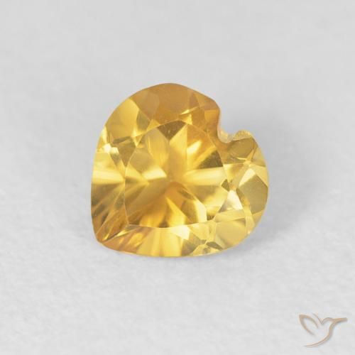 0.64克拉天然黄水晶，心形，VVS