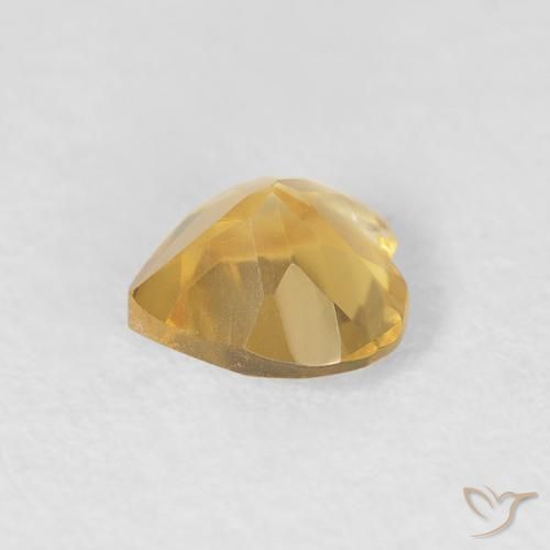 0.64克拉天然黄水晶，心形，VVS