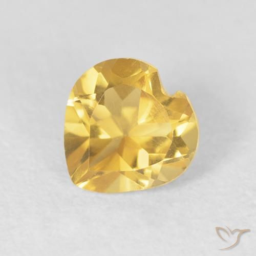 0.81ct 天然 亮金 黄水晶, 心形, VVS