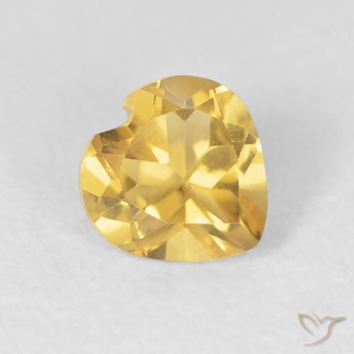 0.81克拉天然黄水晶，心形，VVS