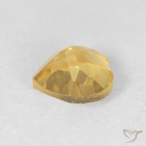 0.81克拉天然黄水晶，心形，VVS