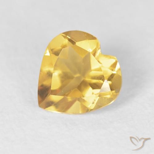 0.66克拉天然黄水晶，心形，VVS