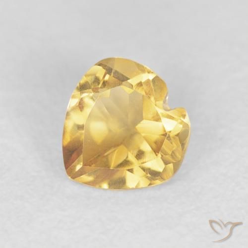 0.45ct 天然 黄金色 黄水晶, 心形, VVS