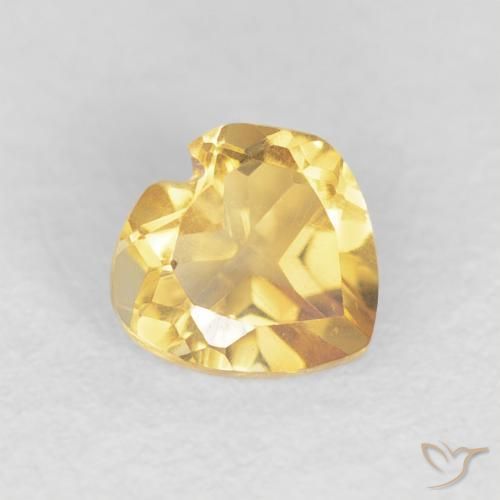 0.45克拉天然黄水晶，心形，VVS