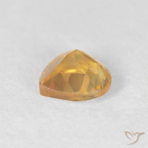 0.45克拉天然黄水晶，心形，VVS