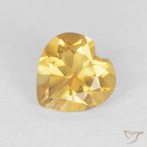 0.73ct 天然 中金 黄水晶, 心形, VVS