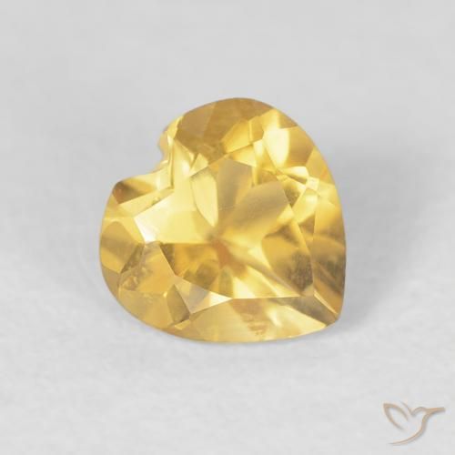0.73克拉天然黄水晶，心形，VVS