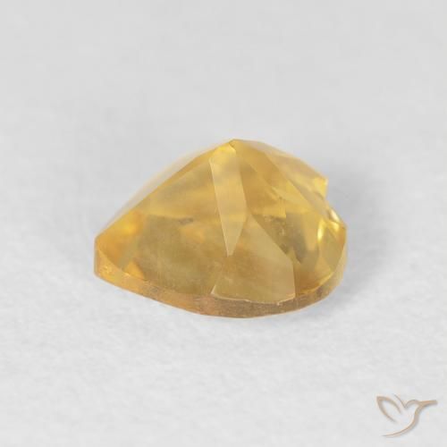 0.73克拉天然黄水晶，心形，VVS
