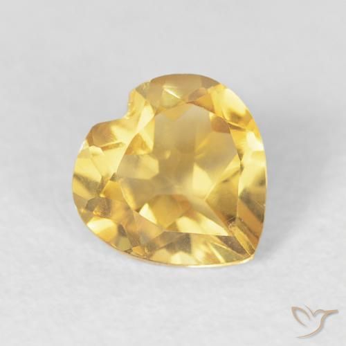 0.66克拉天然黄水晶，心形，VVS