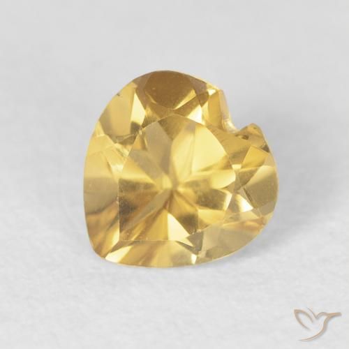 0.71ct 天然 中金 黄水晶, 心形, VVS