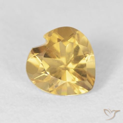 0.71克拉天然黄水晶，心形，VVS