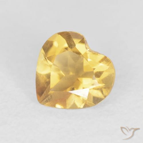 0.60ct 天然 黄金色 黄水晶, 心形, VS