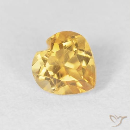 0.51ct 天然 中金 黄水晶, 心形, VS