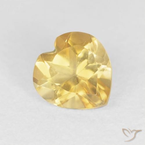0.74克拉天然黄水晶，心形，VS