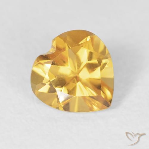 0.70ct 天然 中金 黄水晶, 心形, VVS