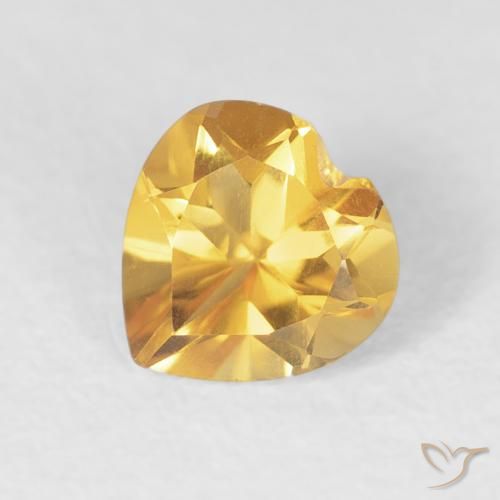 0.70克拉天然黄水晶，心形，VVS