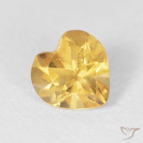 0.70ct 天然 黄金色 黄水晶, 心形, VVS
