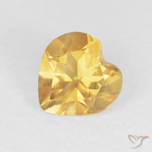 0.70克拉天然黄水晶，心形，VVS