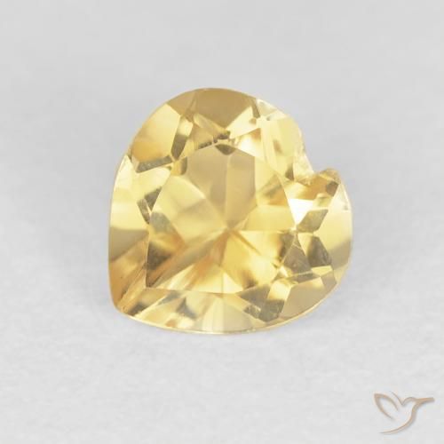 0.75ct 天然 中金 黄水晶, 心形, VVS