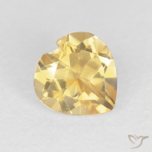 0.75克拉天然黄水晶，心形，VVS