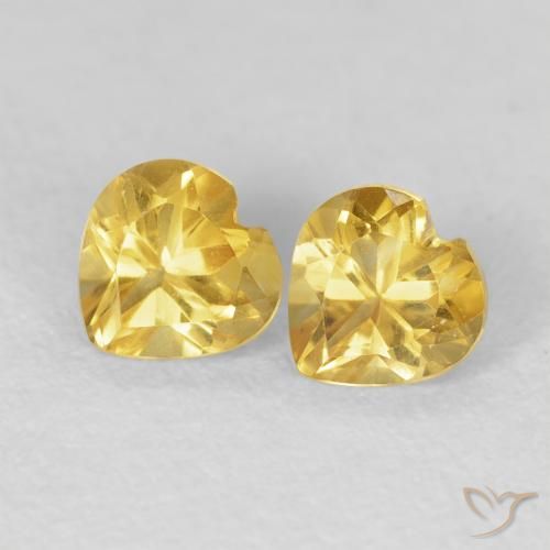0.96ctw 天然 金橙色 黄水晶, 心形, VVS-VS