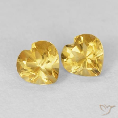 0.96克拉天然黄水晶，心形，VVS-VS