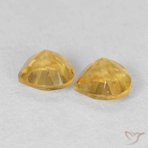 0.96克拉天然黄水晶，心形，VVS-VS