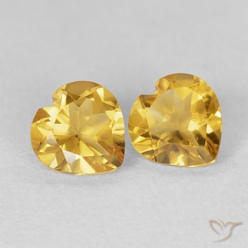 1.37克拉天然黄水晶，心形，VVS-VS