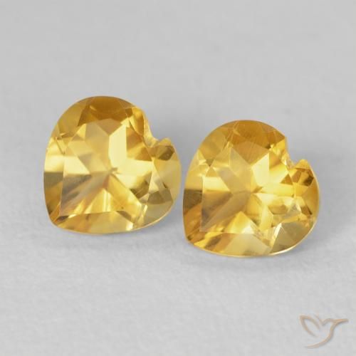 1.55ctw 天然 深金 黄水晶, 心形, VVS-VS