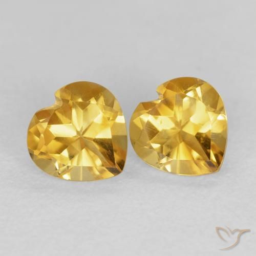1.55克拉天然黄水晶，心形，VVS-VS