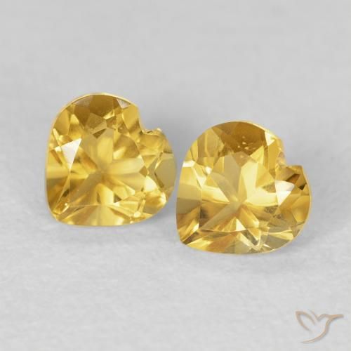 0.94ctw 天然 金色 黄水晶, 心形, VVS-VS