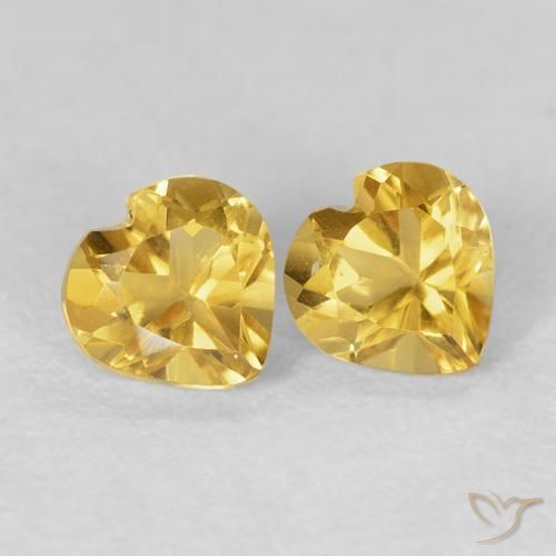 0.94克拉天然黄水晶，心形，VVS-VS