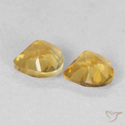 0.94克拉天然黄水晶，心形，VVS-VS