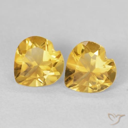 1.47ctw 天然 深金 黄水晶, 心形, VVS-VS