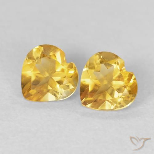 0.88ctw 天然 金色 黄水晶, 心形, VVS-VS
