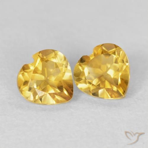 0.88克拉天然黄水晶，心形，VVS-VS